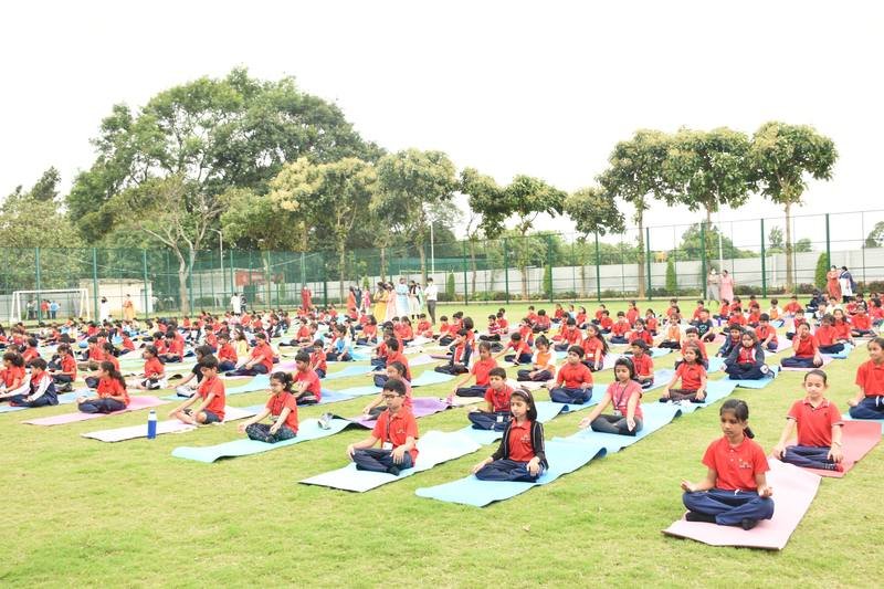 Yoga and wellness session at Harvest International School